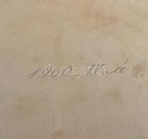 Fém díszdoboz, fa betéttel, 11x10 cm