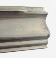 Fém díszdoboz, fa betéttel, 11x10 cm