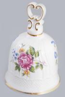 Hollóházi porcelán csengő, jelzett, hibátlan, m: 11,5 cm