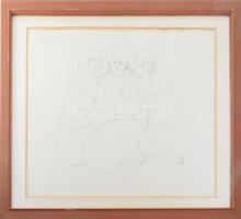 Amerigo Tot (1909-1984): Női aktok. Szitanyomat, papír, jelzett, üvegezett fakeretben 35x53 cm