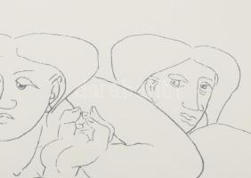 Amerigo Tot (1909-1984): Női aktok. Szitanyomat, papír, jelzett, üvegezett fakeretben 35x53 cm