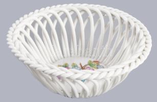 Herendi VBO mintás kosár kínáló, jelzett, hibátlan, d: 13 cm