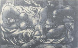 Amerigo Tot (1909-1984): Női aktok 1983. Litográfia, papír, jelzett üvegezett fakeretben 30x42 cm