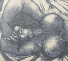 Amerigo Tot (1909-1984): Női aktok 1983. Litográfia, papír, jelzett üvegezett fakeretben 30x42 cm