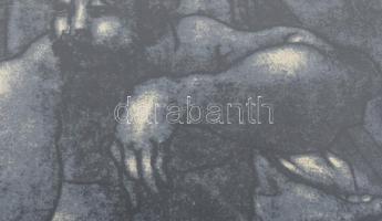 Amerigo Tot (1909-1984): Női aktok 1983. Litográfia, papír, jelzett üvegezett fakeretben 30x42 cm