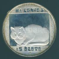1985. 200Ft Ag "Természetvédelem-vadmacska" T:PP