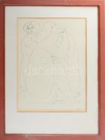 Amerigo Tot (1909-1984): Női aktok Szitanyomat, papír, jelzett, üvegezett fakeretben 44x32 cm