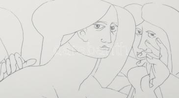 Amerigo Tot (1909-1984): Női aktok Szitanyomat, papír, jelzett, üvegezett fakeretben 44x32 cm