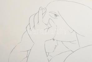 Amerigo Tot (1909-1984): Női aktok Szitanyomat, papír, jelzett, üvegezett fakeretben 44x32 cm