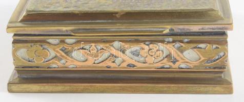 Bronz iparművész díszdoboz, 9x9 cm