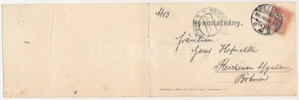 1906 Pozsony, Pressburg, Bratislava; Bediene dich allein 2-részes kinyitható panorámalap / 2-tiled f...