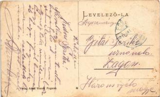 1918 Fogaras, Fagaras; Várudvar, katonák. Adolf Wazek kiadása / Kastellhof / castle courtyard with K...