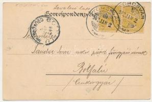 1902 Törcsvár, Törzburg, Bran-Poarta, Bran; Hotel Bucegiu szálloda, vár, községháza, N. Popovici üzl...