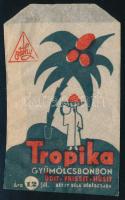cca 1930-1940 Tropika gyümölcsbonbon papírtasak, Réthy Béla gyógycukorkagyára, Békéscsaba, 11x7 cm
