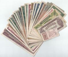 Vegyes, főleg magyar 26db-os bankjegytétel, közte 14db pengő, 9db milpengő, 2db adópengő + Olaszország 1944. 1L T:vegyes