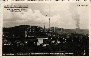 Medgyes, Mediasch, Medias; Manastirea Franciscanilor / Ferencrendi templom és kolostor. Hans Harth kiadása / Franciskaner Kloster / general view with monastery and church (EK)