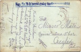 1918 Vittorio (Veneto), railway station + "Magy. Kir. 79-ik honvéd gyalog dandár parancsnokság&...