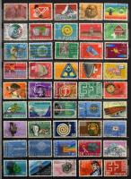 30 fekete lapos, A/4-es Lindner berakó piros borítóval, jó állapotban, benne néhány száz svájci bély...