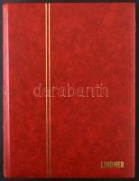 30 fekete lapos, A/4-es Lindner berakó piros borítóval, jó állapotban, benne néhány száz svájci bély...