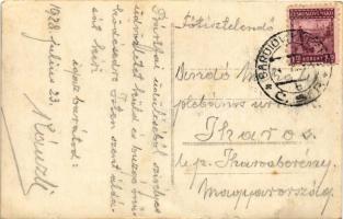 1928 Bártfa, Bardiov, Bardejov; Fő tér, Szent Egyedtemplom / Bosak state bank, Americko Slovenska ba...