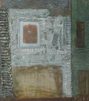 Tilless Béla (1932?2018): Házak a városfalnál. Olaj, farost, jelzett hátodalán autográf felirattal. ...