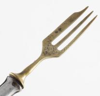 6 darab ezüst (Ag) nyelű villa, jelzett, h: 15-19 cm