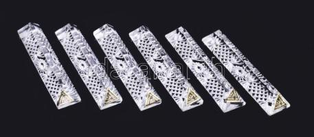 Jelzett kristály késbak szett, dobozában.