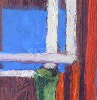 Gerő András (1933-): Csendélet virágos köcsöggel. Olaj, farost., Jelzett, keretben 60x40 cm