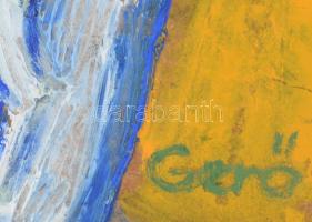 Gerő András (1933-): Csendélet virágos köcsöggel. Olaj, farost., Jelzett, keretben 60x40 cm