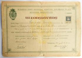 1914 Budapesti Építő Mestere, Kőműves-, Kőfaragó- és Ács Mesterek Ipartestülete által kiállított kőm...