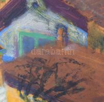 Gerő András (1933-): A régi Tarján. Olaj, farost., Jelzett, hátoldalt autográf felirattal keretben 6...