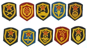 Szovjetunió DN 10db-os katonai felvarró tétel feltűzve T:UNC,AU Soviet Union ND "Lenin" 10pcs, military sewing kit C:UNC,AU