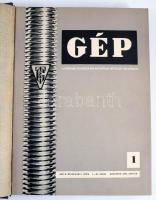 1956 Bp., Gép, A Gépipari Tudományos Egyesület Műszaki Folyóiratának számai könyvbe kötve