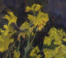 Kóka jelzéssel: Csendélet. Olaj, farost, jelzett, 50x50 cm