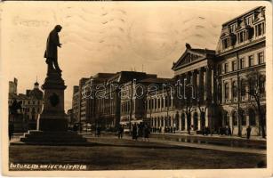 1939 Bucharest, Bukarest, Bucuresti, Bucuresci; Universitatea / university, trams, monument. I. Podeanu photo