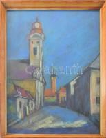 Husovszky jelzéssel: Nagybánya. Pasztell, papír, Üvegezett keretben 48x34 cm