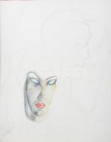 MT jelzéssel: Arcok, ceruza, papír, üvegezett kerteben. 34x24 cm