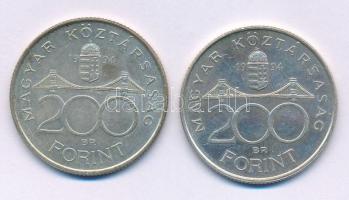 1994. 200Ft Ag "Deák" (2x) T:AU,XF patina Adamo F13.1