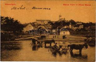 1908 Szászrégen, Reghin; Maros folyó. W.L. 1639. / Fluss Maros / Mures riverside (EK)