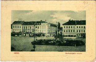 1912 Arad, Szabadság tér, Domán Sándor, Winternitz Jenő, Rothstein Mór, Pohm János üzlete, Pölzl kávéház, Fogorvosi műterem. W. L. Bp. 232. Mandl Ignác kiadása / square, shops, café, dentistry (EM)