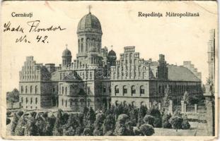 1928 Chernivtsi, Czernowitz, Cernauti, Csernyivci (Bukovina, Bucovina, Bukowina); Resedinta Mitropolitana / Residence of Bukovinian and Dalmatian Metropolitans (gyűrődések / creases)