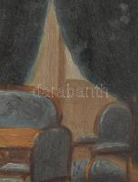 Jelzés nélkül: Enteriör, olaj, karton, Keretben. 35x25 cm
