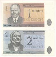 Észtország 1992. 1K + 2K T:UNC,AU Estonia 1992. 1 Kroon + 2 Krooni C:UNC,AU