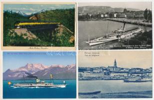 44 db MODERN közlekedés képeslap, járművek, közte néhány régi / 44 modern traffic, vehicles postcards