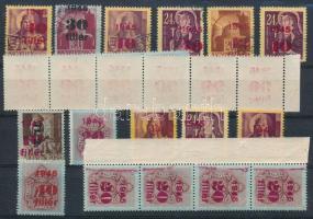 1945-1946 30 db inflációs bélyeg klf nyomási és festékezési hibákkal