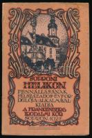 Soproni Helikon. Fennállásának félszázados évfordulója alkalmával kiadja: a Frankenburg Irodalmi Kör 1877-1927. Sopron, 1927, Vitéz Tóth Alajos-ny., 172 p.+ 1 t. A borító Ágoston Ernő munkája. Kiadói papírkötés, viseltes, foltos borítóval, sérült, hiányos gerinccel, helyenként kissé foltos lapokkal, kijáró képtáblával.