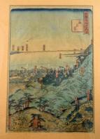 Ukyio-e. Nishinomia és környéke. Japán látkép metszet Shinouci san, Színezett fametszet. XIX. sz. 35...