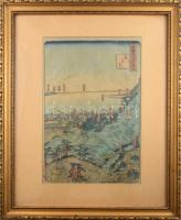 Ukyio-e. Nishinomia és környéke. Japán látkép metszet Shinouci san, Színezett fametszet. XIX. sz. 35...