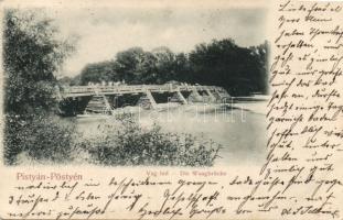 1899 Pöstyén wooden bridge on the River Vág (cut)