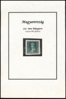 1930 Szent Imre bélyegterv enyvezetlen papíron, lapon filázva